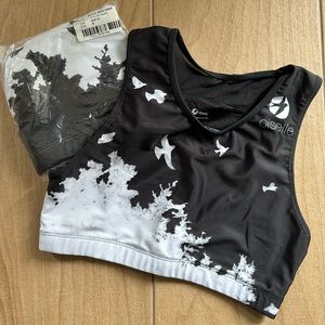 Two Oiselle Blackbird Crop Sports Bras